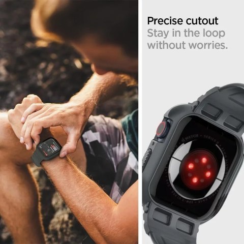 Spigen Pasek do Apple Watch 4-9 / SE 44-45mm Spigen Rugged Armor Pro Szary Spigen Pasek do Apple Watch 4-9 / SE 44-45mm Spigen Rugged Armor Pro Szary