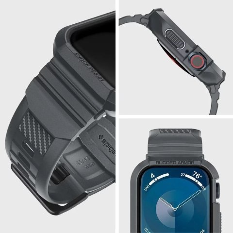 Spigen Pasek do Apple Watch 4-9 / SE 44-45mm Spigen Rugged Armor Pro Szary Spigen Pasek do Apple Watch 4-9 / SE 44-45mm Spigen Rugged Armor Pro Szary