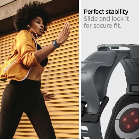 Spigen Pasek do Apple Watch 4-9 / SE 44-45mm Spigen Rugged Armor Pro Szary Spigen Pasek do Apple Watch 4-9 / SE 44-45mm Spigen Rugged Armor Pro Szary