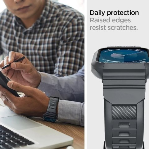 Spigen Pasek do Apple Watch 4-9 / SE 44-45mm Spigen Rugged Armor Pro Szary Spigen Pasek do Apple Watch 4-9 / SE 44-45mm Spigen Rugged Armor Pro Szary
