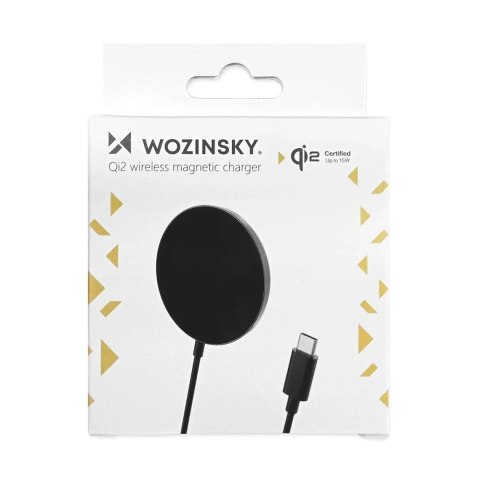 Wozinsky Ładowarka indukcyjna magnetyczna Wozinsky 15W bezprzewodowa Qi2 - czarna Wozinsky Ładowarka indukcyjna magnetyczna Wozinsky 15W bezprzewodowa Qi2 - czarna