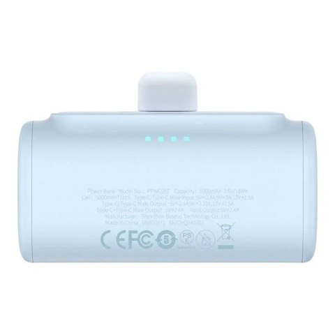 Baseus Powerbank Baseus Compact 5000mAh 20W USB-C Mini Szybkie Ładowanie Niebieski Baseus Powerbank Baseus Compact 5000mAh 20W USB-C Mini Szybkie Ładowanie Niebieski