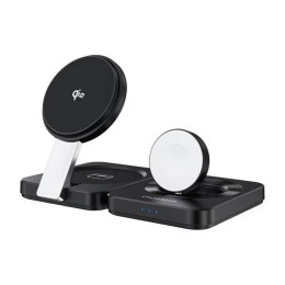 Choetech Ładowarka Składana 3w1 Choetech Qi2 MagSafe iPhone Watch AirPods Czarna