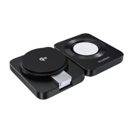 Choetech Ładowarka Składana 3w1 Choetech Qi2 MagSafe iPhone Watch AirPods Czarna