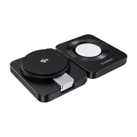 Choetech Ładowarka Składana 3w1 Choetech Qi2 MagSafe iPhone Watch AirPods Czarna Choetech Ładowarka Składana 3w1 Choetech Qi2 MagSafe iPhone Watch AirPods Czarna