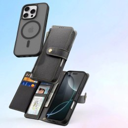 Dux Ducis Etui ochronne do iPhone 16 Pro Dux Ducis Lawa skórzane MagSafe portfel czarne