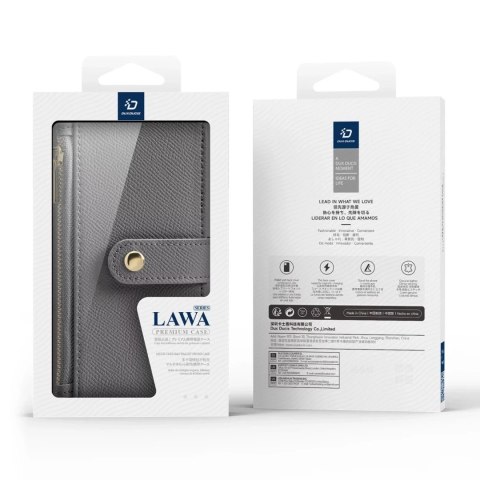 Dux Ducis Etui skórzane do iPhone 16 MagSafe Dux Ducis Lawa + portfel - szare Dux Ducis Etui skórzane do iPhone 16 MagSafe Dux Ducis Lawa + portfel - szare