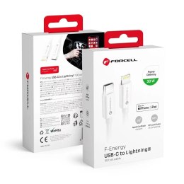 Forcell Kabel USB-C do Lightning 1m Forcell MFi Apple PD 30W CarPlay Biały