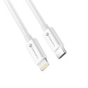Forcell Kabel USB-C do Lightning 1m Forcell MFi Apple PD 30W CarPlay Biały