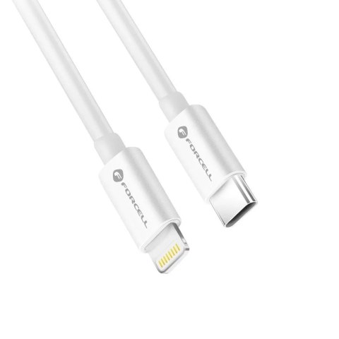 Forcell Kabel USB-C do Lightning 1m Forcell MFi Apple PD 30W CarPlay Biały Forcell Kabel USB-C do Lightning 1m Forcell MFi Apple PD 30W CarPlay Biały