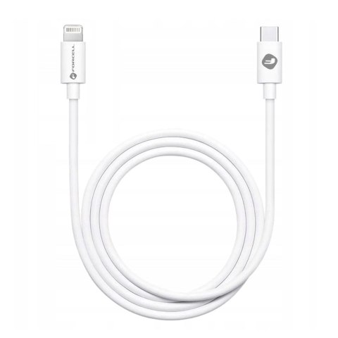 Forcell Kabel USB-C do Lightning 1m Forcell PD 27W iPhone iPad Biały Tuba Forcell Kabel USB-C do Lightning 1m Forcell PD 27W iPhone iPad Biały Tuba