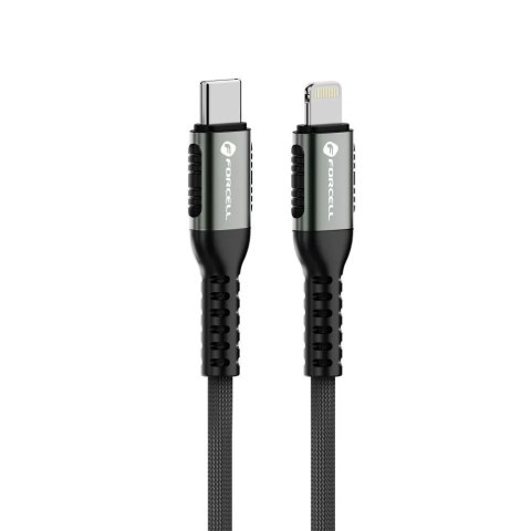 Forcell Kabel USB-C do Lightning 27W 1,2m Nylon Forcell Aluminiowy iPhone iPad Forcell Kabel USB-C do Lightning 27W 1,2m Nylon Forcell Aluminiowy iPhone iPad
