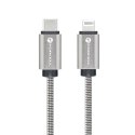 Forcell Kabel USB-C do Lightning 27W 1m Forcell Stalowy PD iPhone iPad