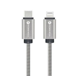Forcell Kabel USB-C do Lightning 27W 1m Forcell Stalowy PD iPhone iPad