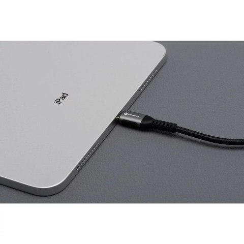 Forcell Kabel USB-C do Lightning 27W 3m Nylon PD Forcell Aluminiowy Czarny Forcell Kabel USB-C do Lightning 27W 3m Nylon PD Forcell Aluminiowy Czarny