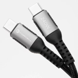 Forcell Kabel USB-C do USB-C 240W 1,2m Nylon QC 4.0 PD SUPERVOOC