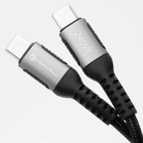 Forcell Kabel USB-C do USB-C 240W 1,2m Nylon QC 4.0 PD SUPERVOOC Forcell Kabel USB-C do USB-C 240W 1,2m Nylon QC 4.0 PD SUPERVOOC