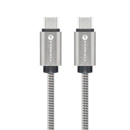 Forcell Kabel USB-C do USB-C 60W 1m Forcell Stalowy QC 4.0 PD CarPlay