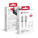 Forcell Kabel USB-C do USB-C 60W 1m Forcell Stalowy QC 4.0 PD CarPlay