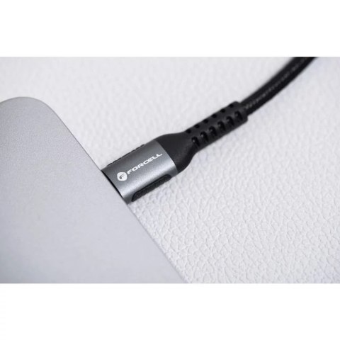 Forcell Kabel USB-C do USB-C Forcell 100W 5A PD QC 4.0 Nylon 2m Laptop Turbo Forcell Kabel USB-C do USB-C Forcell 100W 5A PD QC 4.0 Nylon 2m Laptop Turbo