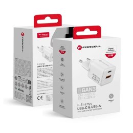 Forcell Ładowarka Sieciowa Forcell Mini GaN III 25W USB-C + USB-A PD QC 4.0