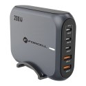 Forcell Ładowarka biurkowa Forcell GaN III 200W 3xUSB-C 2xUSB-A PD QC SFC