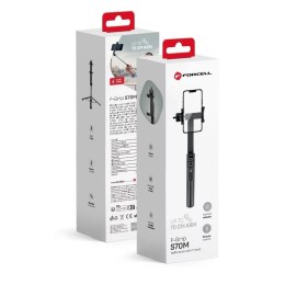 Forcell Selfie Stick Forcell F-GRIP S70M Statyw Bluetooth 70cm Pilot 360°