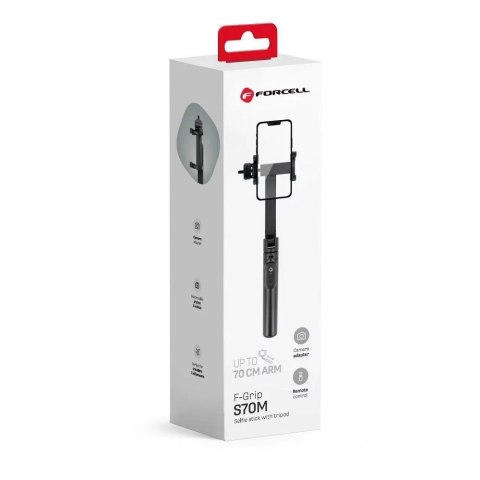 Forcell Selfie Stick Forcell F-GRIP S70M Statyw Bluetooth 70cm Pilot 360° Forcell Selfie Stick Forcell F-GRIP S70M Statyw Bluetooth 70cm Pilot 360°