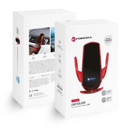 Forcell Uchwyt Samochodowy Ładowarka Forcell HS1 Auto IR Qi 15W Indukcja Czerwony