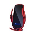 Forcell Uchwyt Samochodowy Ładowarka Forcell HS1 Auto IR Qi 15W Indukcja Czerwony