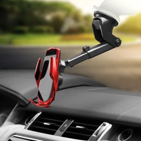 Forcell Uchwyt Samochodowy Ładowarka Forcell HS1 Auto IR Qi 15W Indukcja Czerwony Forcell Uchwyt Samochodowy Ładowarka Forcell HS1 Auto IR Qi 15W Indukcja Czerwony