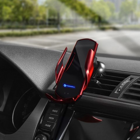 Forcell Uchwyt Samochodowy Ładowarka Forcell HS1 Auto IR Qi 15W Indukcja Czerwony Forcell Uchwyt Samochodowy Ładowarka Forcell HS1 Auto IR Qi 15W Indukcja Czerwony