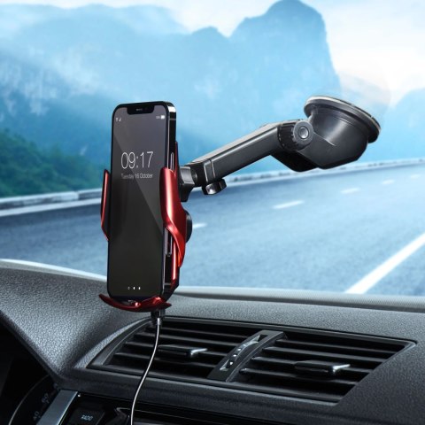 Forcell Uchwyt Samochodowy Ładowarka Forcell HS1 Auto IR Qi 15W Indukcja Czerwony Forcell Uchwyt Samochodowy Ładowarka Forcell HS1 Auto IR Qi 15W Indukcja Czerwony