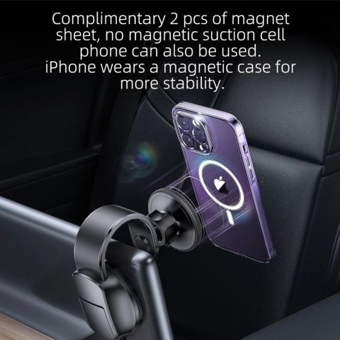 Forcell Uchwyt Samochodowy Ładowarka MagFlex magnetyczny MagSafe czarny Forcell Uchwyt Samochodowy Ładowarka MagFlex magnetyczny MagSafe czarny