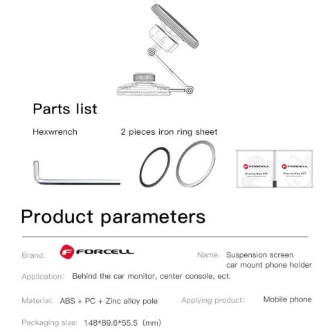 Forcell Uchwyt Samochodowy Magnetyczny Forcell IronSecure MagSafe Metalowy Forcell Uchwyt Samochodowy Magnetyczny Forcell IronSecure MagSafe Metalowy