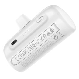 Hoco Powerbank HOCO 5000mAh Lightning 2A J106 biały, kompaktowy z podstawką