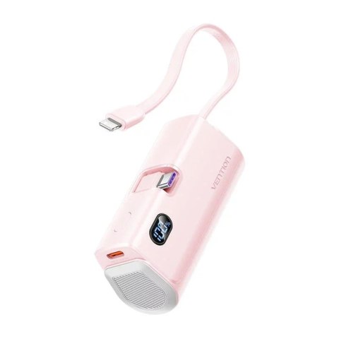 Vention Powerbank Vention Pink 4800mAh 22.5W LED Lightning USB-C Różowy Kompaktowy