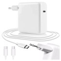 Alogy Ładowarka Zasilacz do Apple MacBook Alogy Universal Charger Kabel 2m USB-C do USB-C Szybkie ładowanie PowerDelivery PD 61W Biały