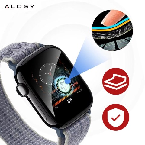 Alogy Szkło Hybrydowe do Apple Watch 10 46mm Alogy 3D Glass z czarną ramką Alogy Szkło Hybrydowe do Apple Watch 10 46mm Alogy 3D Glass z czarną ramką