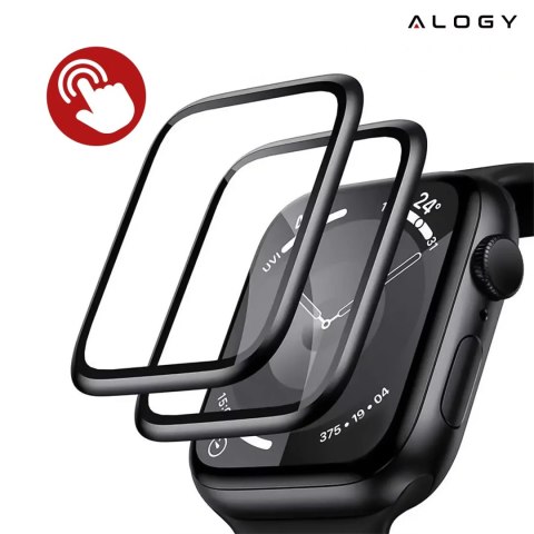 Alogy Szkło Hybrydowe do Apple Watch 10 46mm Alogy 3D Glass z czarną ramką Alogy Szkło Hybrydowe do Apple Watch 10 46mm Alogy 3D Glass z czarną ramką