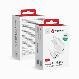 Forcell Ładowarka Forcell 20W USB-C PD QC 4.0 + Kabel Lightning do iPhone 12 13 14