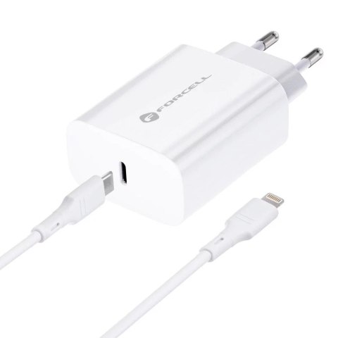 Forcell Ładowarka Forcell 20W USB-C PD QC 4.0 + Kabel Lightning do iPhone 12 13 14 Forcell Ładowarka Forcell 20W USB-C PD QC 4.0 + Kabel Lightning do iPhone 12 13 14
