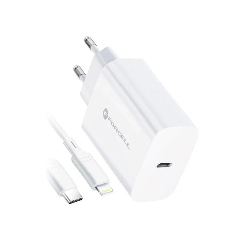 Forcell Ładowarka Forcell 20W USB-C PD QC 4.0 + Kabel Lightning do iPhone 12 13 14 Forcell Ładowarka Forcell 20W USB-C PD QC 4.0 + Kabel Lightning do iPhone 12 13 14