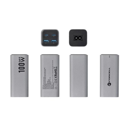 Forcell Ładowarka biurkowa Forcell GaN III 100W 2xUSB-C 2xUSB-A PD QC SFC Forcell Ładowarka biurkowa Forcell GaN III 100W 2xUSB-C 2xUSB-A PD QC SFC