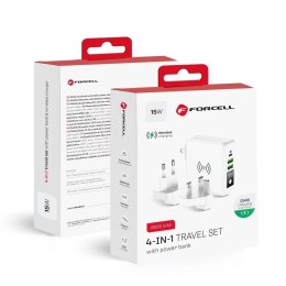 Forcell Ładowarka podróżna Forcell 4w1 8000mAh QC3.0 USB-C Powerbank Indukcja