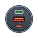 Forcell Ładowarka samochodowa Forcell 65W 2xUSB-C + USB-A Szybkie Ładowanie