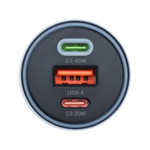 Forcell Ładowarka samochodowa Forcell 65W 2xUSB-C + USB-A Szybkie Ładowanie Forcell Ładowarka samochodowa Forcell 65W 2xUSB-C + USB-A Szybkie Ładowanie