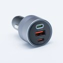 Forcell Ładowarka samochodowa Forcell 65W 2xUSB-C + USB-A Szybkie Ładowanie