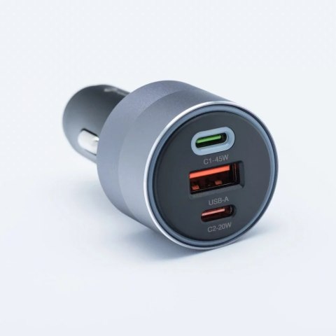 Forcell Ładowarka samochodowa Forcell 65W 2xUSB-C + USB-A Szybkie Ładowanie Forcell Ładowarka samochodowa Forcell 65W 2xUSB-C + USB-A Szybkie Ładowanie