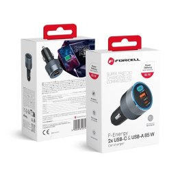 Forcell Ładowarka samochodowa Forcell 85W 2xUSB-C + USB-A Szybkie Ładowanie